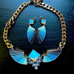 Lulu Frost art deco necklace and earrings